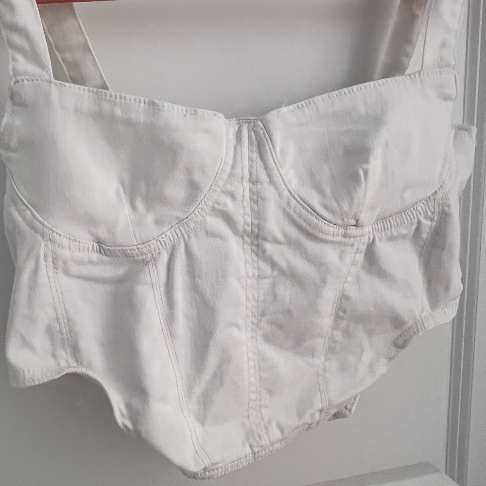 Zara Elegant White Crop Top - Picture 4 of 7